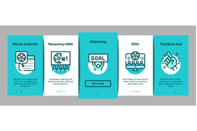 Soccer Fan Attributes Onboarding Elements Icons Set Vector