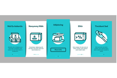 Butter Or Margarine Onboarding Elements Icons Set Vector