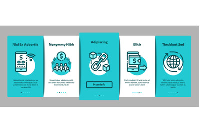 Fintech Innovation Onboarding Elements Icons Set Vector