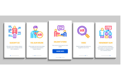 Hr Human Resources Onboarding Elements Icons Set Vector