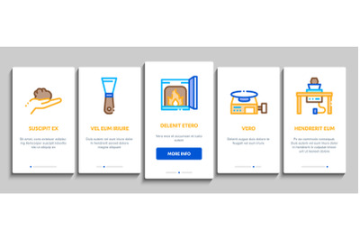 Pottery And Ceramics Onboarding Elements Icons Set Vector