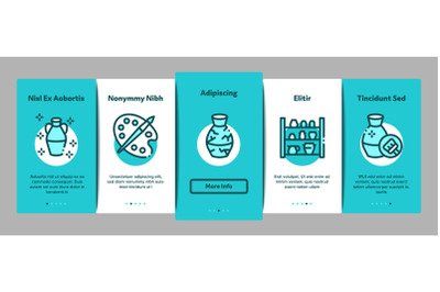 Pottery And Ceramics Onboarding Elements Icons Set Vector