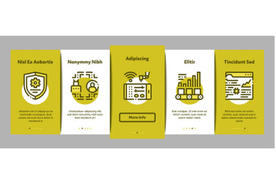 Rpa Robotic Process Automation Onboarding Elements Icons Set Vector