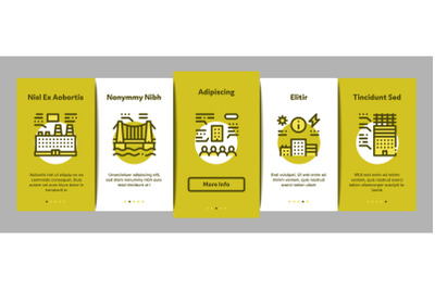 Bim Building Information Modeling Onboarding Elements Icons Set Vector