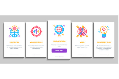 Goal Target Purpose Onboarding Elements Icons Set Vector