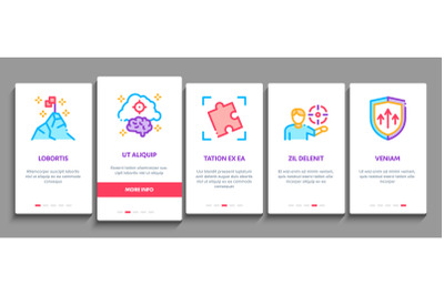 Goal Target Purpose Onboarding Elements Icons Set Vector