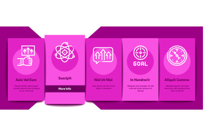 Goal Target Purpose Onboarding Elements Icons Set Vector