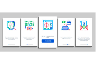 Pentesting Software Onboarding Elements Icons Set Vector