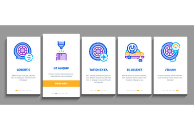 Tire Fitting Service Onboarding Elements Icons Set Vector