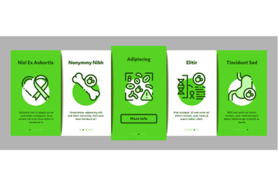 Cancer Human Disease Onboarding Elements Icons Set Vector