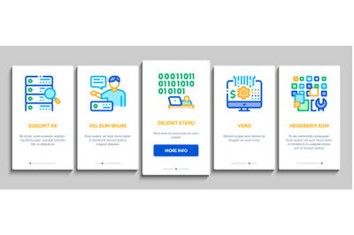 Data Scientist Worker Onboarding Elements Icons Set Vector