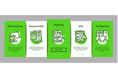 Notary Service Agency Onboarding Elements Icons Set Vector