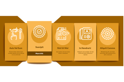 Notary Service Agency Onboarding Elements Icons Set Vector