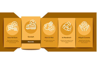 Recycle Factory Ecology Industry Onboarding Elements Icons Set Vector