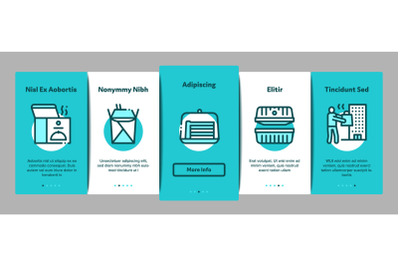 Take Away Food And Drink Delivery Onboarding Elements Icons Set Vector