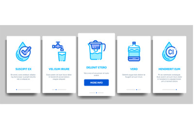 Water Treatment Items Vector Onboarding