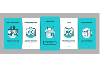 Factory Industrial Onboarding Elements Icons Set Vector