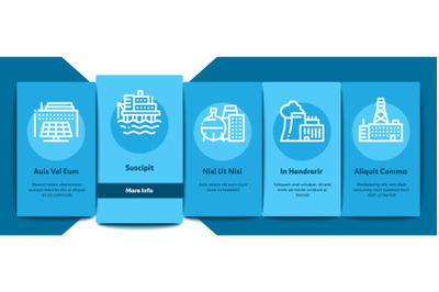 Factory Industrial Onboarding Elements Icons Set Vector