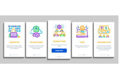 Hackathon Development Onboarding Elements Icons Set Vector