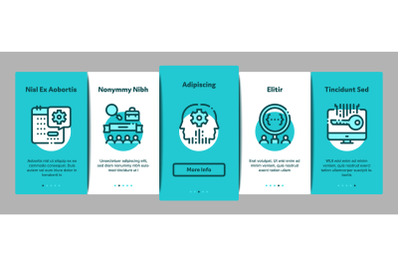 Hackathon Development Onboarding Elements Icons Set Vector