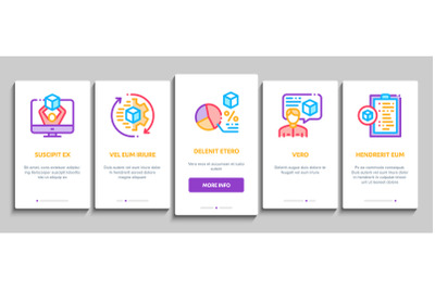 Product Manager Work Onboarding Elements Icons Set Vector