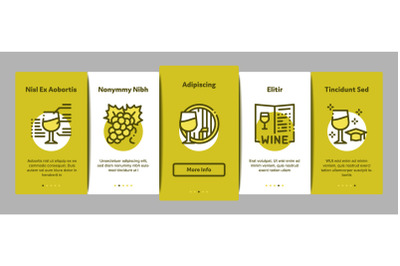 Sommelier Wine Tasting Onboarding Elements Icons Set Vector