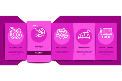 Protein Food Nutrition Onboarding Elements Icons Set Vector