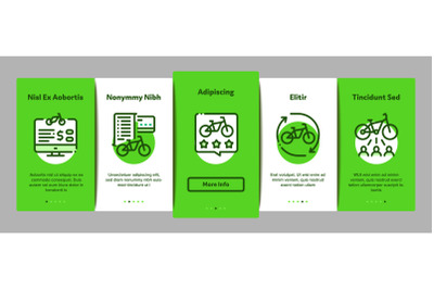 Bike Sharing Business Onboarding Elements Icons Set Vector