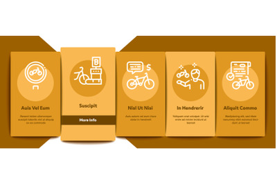 Bike Sharing Business Onboarding Elements Icons Set Vector