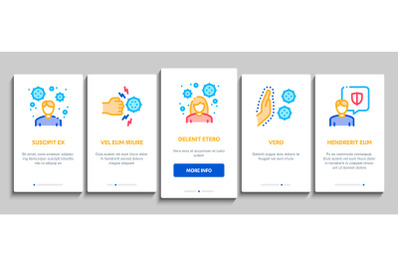 Immunity Onboarding Elements Icons Set Vector