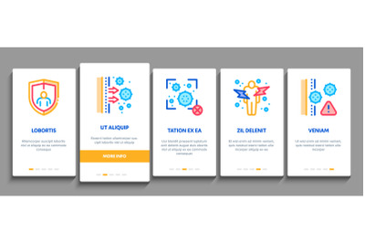 Immunity Onboarding Elements Icons Set Vector