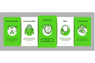 Immunity Onboarding Elements Icons Set Vector