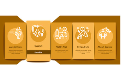 Immunity Onboarding Elements Icons Set Vector