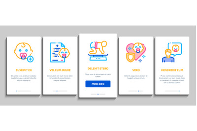 Pediatrics Medical Onboarding Elements Icons Set Vector