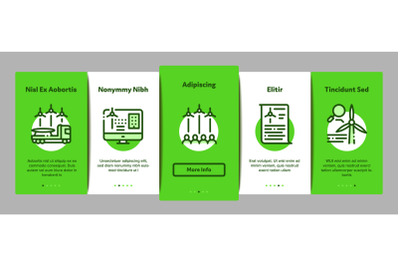 Wind Energy Technicians Onboarding Elements Icons Set Vector