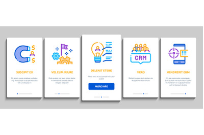 Inbound Marketing Onboarding Elements Icons Set Vector