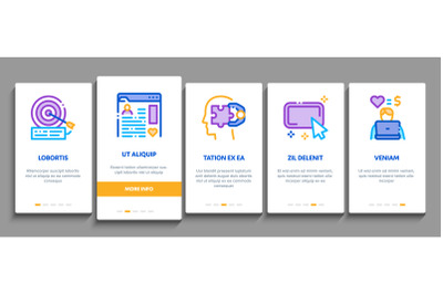 Inbound Marketing Onboarding Elements Icons Set Vector