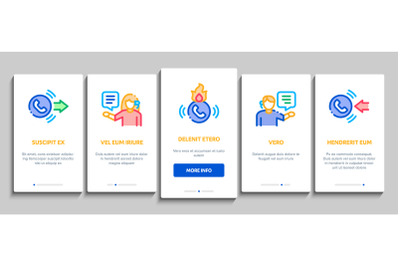 Telemarketing Sale Onboarding Elements Icons Set Vector