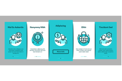 Telemarketing Sale Onboarding Elements Icons Set Vector