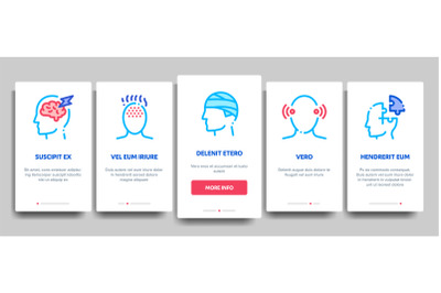 Headache Elements Vector Onboarding