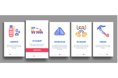 Alpinism Elements Vector Onboarding