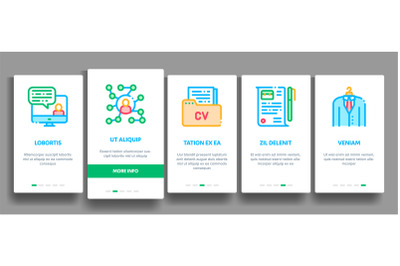 Job Hunting Elements Vector Onboarding