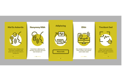 Voice Control Onboarding Elements Icons Set Vector