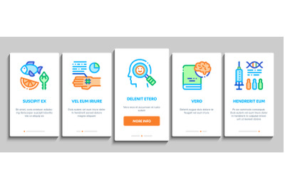 Biohacking Onboarding Elements Icons Set Vector