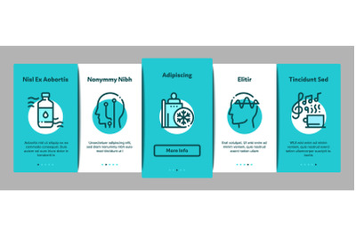 Biohacking Onboarding Elements Icons Set Vector