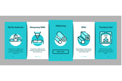 Metallurgical Onboarding Elements Icons Set Vector