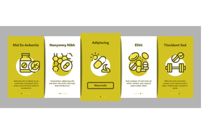 Supplements Onboarding Elements Icons Set Vector