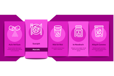 Supplements Onboarding Elements Icons Set Vector