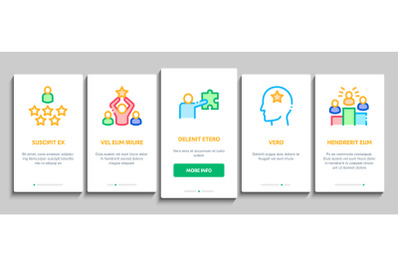 Human Talent Onboarding Elements Icons Set Vector