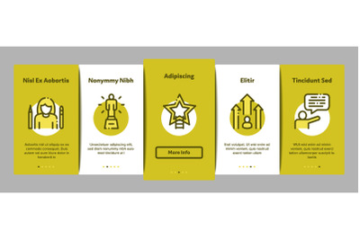 Human Talent Onboarding Elements Icons Set Vector